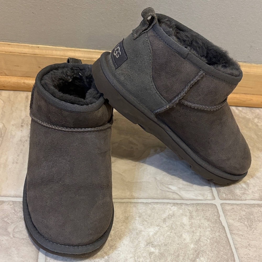 UGG Charcoal Suede Slip-On Boots - Ultra mini